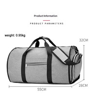 Sac de Voyage Pliable Unisexe en Tissu Oxford Imperméable avec Fermeture Éclair, Motif Géométrique, Personnalisable avec Logo, Idéal pour le Sport, la Salle de Gym et les Week-ends