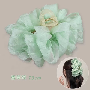 Grandes griffes multicouches en dentelle <span class=keywords><strong>rose</strong></span> vert blanc pour femmes filles pinces à cheveux vente en gros pinces à gros cheveux <span class=keywords><strong>crabe</strong></span> maille requin - Product Image 6
