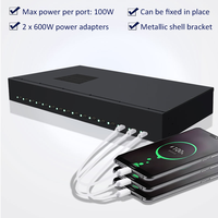 Station de charge industrielle USB-C PD 3.0 à 16 ports, 100 W max par port, chargeur rapide pour ordinateur portable, scooter, montre connectée, écouteurs