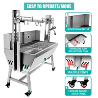 Barbecue électrique automatique en acier inoxydable avec design pliable, capacité de 60 kg pour plus de 5 personnes, rôtissoire à charbon pour porc et poulet