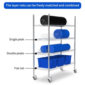 Chrome mạ carbon thép di chuyển có thể tháo rời 4-bánh xe Kệ <span class=keywords><strong>Rack</strong></span> với ba/bốn/năm lớp cho hộ gia đình nhà bếp lưu trữ - Product Image 3