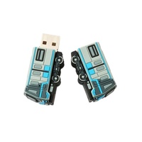 Memoria USB de 16 GB de PVC y Goma Suave al por Mayor, Diseño Creativo de Autobús de Transporte Público, Regalo Empresarial para Uso Promocional