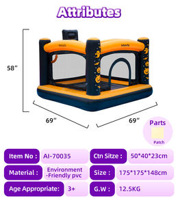 Château <span class=keywords><strong>gonflable</strong></span> avec motif citrouille et chauve-souris, aire de saut pour enfants avec jeu de ballons et zone de saut - Product Image 2