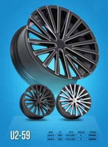 Novo <span class=keywords><strong>22</strong></span> 24 Polegada Liga de Alumínio Fundição Rodas Carro 6x114.3 6x139.7 Jantes para SUV/caminhão acabamento preto navio pronto - Product Image 6