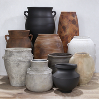 Pot Bunga Mewah, Pot Bunga Besar, Pot Tanaman Lantai Fiberclay Mewah, Pot Tanaman Ekstra Besar, Vas Lantai untuk Dalam Ruangan