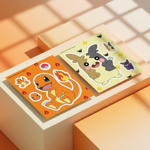 Korean Anime pokemon DIY Diamond Painting Sticker Kit 2 Sheets Charmander Morpeko 5D Rhinestone Cubic Deco Decoration - Product Image 1
