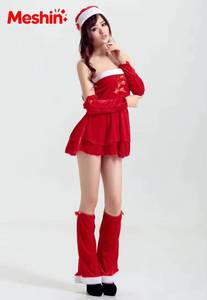 MS Hot Selling Adult <b>Sexy</b> Velvet Red <b>Santa</b> Claus Dress Festival Party <b>Costume</b> Women for Christmas and Halloween - Product Image 3