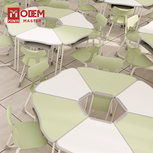 โต๊ะฝึกอบรม MINYI DAISY เฟอร์นิเจอร์โรงเรียนขายส่ง โต๊ะห้องสมุด โต๊ะ 12 ที่นั่ง โต๊ะเรียน โต๊ะห้องเรียน - Product Image 1