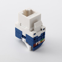 Fabrikverkauf Kecheng Marke Benutzerdefiniertes Logo Verpackungsbeutel Amerikanischer Stil 180 Grad RJ45 Werkzeug Cat6 Cat6a Keystone-Buchse Weiß PC/ABS