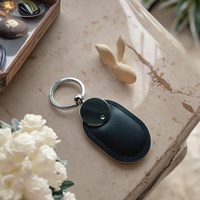 Premium personnalisé RFID NFC cuir porte-clés timbre Logo Mini étiquette numéro de modèle ISO hôtel paiement 213 F08 1K T5577 carte de visite