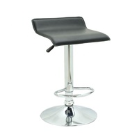 Chaise de bar pivotante moderne réglable en hauteur en cuir synthétique noir avec repose-pieds pour la maison, le bar, le club, la cuisine