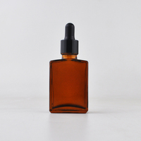 Flacons compte-gouttes de sérum d'huile essentielle en verre noir mat givré 15ml 30ml 50ml 100ml
