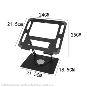 Soporte Giratorio de 360° para Portátil de Acero al Carbono con Ajuste de Altura y Base Plegable para Refrigeración Ergonómica y Soporte de Escritorio - Product Image 6