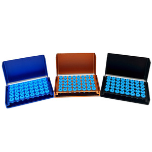 Support de fraises dentaires 40 trous en alliage d'aluminium avec boîte de stérilisation en silicone pour fraises à haute et basse vitesse, consommables dentaires - Product Image 5