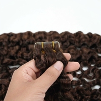 Extensions de cheveux bouclés birmans à bandes adhésives, cheveux humains véritables, extensions invisibles injectées sans couture, extensions à bandes adhésives pour femmes