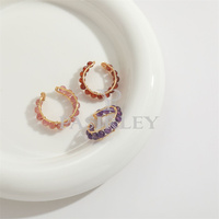 Vente en gros de 4mm de perles d'améthyste en agate de quartz naturel, anneau ouvert, bijoux en pierres précieuses de taille réglable pour les mariages