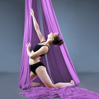Soie de yoga aérien ultra résistante anti-gravité 9,8 yards/9 m pour exercices d'inversion, tissu de yoga aérien