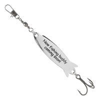 Lot de 5 leurres de pêche personnalisés gravés OEM, 9 cm, 12 g, en acier au carbone, pour rivière et lac, appât de pêche personnalisé, cadeau pour papa et hommes