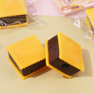 New Wholesale Simulation Sandwich Biscuits Soft Sticky Fun Funny TPR Decompression Slow <b>Rebound</b> Toy - Product Image 4
