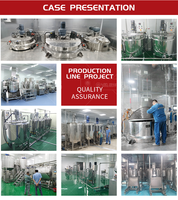 Cuve de mélange en acier inoxydable chauffée électriquement, équipement d'émulsification et de mélange sous vide, cuve de traitement de détergents