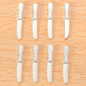 ピース/バッグミニ食器ペンダントスプーンフォークダイニングナイフチャームDIYジュエリー所見ペンダントネックレスジュエリー作りJ492 - Product Image 6