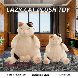 Grazioso Peluche Gatto del Cheshire Giapponese da 35CM, Giocattolo Morbido Imbottito in Cotone PP, Gatto Pigro - Product Image 2