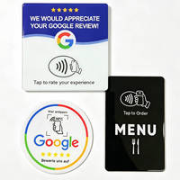 Menu de table personnalisé, plaque en PVC, carte de commentaires Google, médias sociaux, Instagram, autocollant NFC avec code QR
