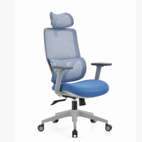 Chaise de bureau ergonomique au design moderne, appui-tête réglable, matériau en maille confortable, base en acier, accoudoirs réglables, fonction de levage