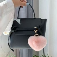 Pom Pom coeur porte-clés porte-clés doux en peluche charme porte-clés coloré fausse fourrure pompons moelleux porte-clés pompon boule pour femmes filles