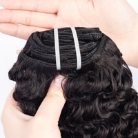 Extensions de cheveux humains bouclés crépus 4A en gros, extensions à clips 12A en cheveux vierges chinois, noir naturel