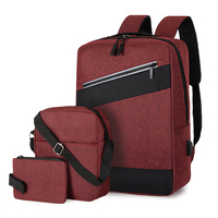Prix de gros Mode populaire Collège sac d'école 3 pièces femmes et hommes Mochilas ensemble de sacs à dos pour ordinateur portable