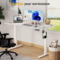 Table de Gamer Informatique Blanche à Hauteur Réglable OEM ODM 140kg, Bureau Assis-Debout à Double Moteur avec Plateau Ergonomique