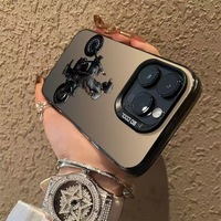 Casing Handphone TPU PC Motif Pria Biker Berlapis Perak Elektroplating untuk Iphone Xr Xs 11 12 13 14 15 16 17 18 Pro Max