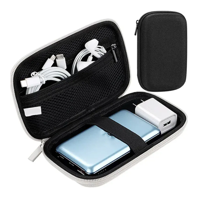 Hard EVA Carrying Case Protective Electronic EVA Storage Case for Power Bank, Hard Drive, Earbuds, Cell Phone, External Battery