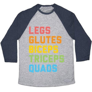 Maglietta da baseball unisex Tri-Blend per fitness LGBTQ: gambe, glutei, bicipiti, tricipiti, quadricipiti - Product Image 2
