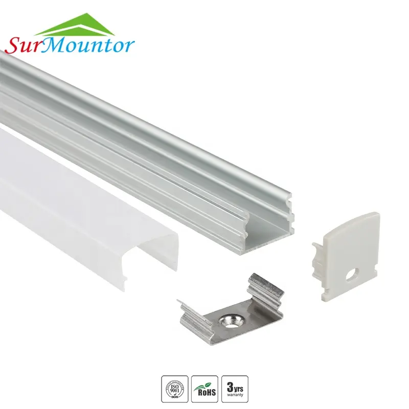 Profilé aluminium à Led pour éclairage d'intérieur, 3m, 1 mètre, barre en aluminium