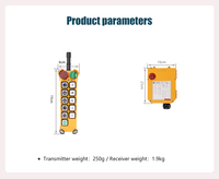 Radio Industrial Inalámbrica F24-10D, Transmisor de Control Remoto por Radio de 10 Botones y Doble Velocidad para Grúa