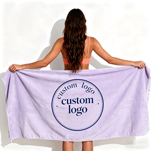 Serviette en microfibre personnalisée avec logo, séchage rapide, sans sable, surdimensionnée, imprimée, pour la piscine, la plage et les voyages - Product Image 1