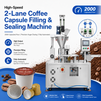 Machine de remplissage et de scellage rotative à grande vitesse (30-60 pièces/min) pour capsules de café Nespresso K-Cup, en plastique, pour emballage carton, la plus vendue aux États-Unis