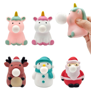 Muñeco de Dibujos Animados para Aliviar el Estrés, Lindo Mascota de Peluche de Papá Noel y Reno, Muñeco Divertido para Hacer Burbujas - Product Image 2