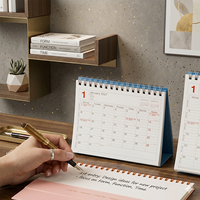 Calendrier de bureau en spirale et agenda mensuel de style européen 2027, personnalisable