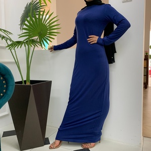 9099# Daily Long Sleeve Bodycon Cotton Dress High Quality Abaya Long Inner Dresses for Islamic Muslim Women - Product Image 6