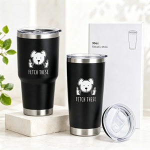 Custom Modern Funny Humor Graphic Text Stainless Steel Tumbler Spill Proof Sliding <b>Lid</b> <b>Reusable</b> Vacuum Travel Mug Back School - Product Image 1