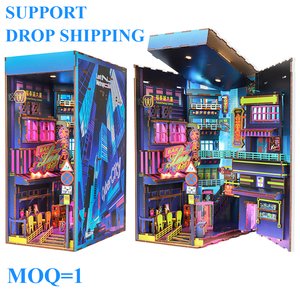 OCHOICE, Envío Directo, MOQ=1, Rompecabezas 3D de Madera, Kit de Manualidades para Crear un Rincón de Lectura, Casa de Juguete de Madera para Armar, Miniatura con Luces LED para Decoración del Hogar - Product Image 1