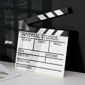 Nuevo Clapboard de Madera para Director de Video, <span class=keywords><strong>Cine</strong></span> y Televisión, Accesorio de Fotografía con Rotulador Borrable, Clapboard Negro - Product Image 2
