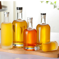 Bouteilles de vin en verre transparent mat vides de 500 ml et 750 ml avec bouchon en caoutchouc, pour brassage maison, petites bouteilles de whisky miniatures, vente en gros 100 ml 200 ml