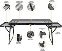 Moderner Faltbarer Leichter Aluminium Outdoor-Camping-Netztisch 102*40*30/38cm 32,5*21cm Draht-Picknicknetz für Strand und Garten