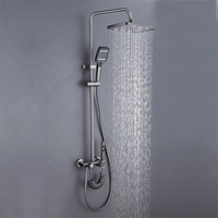 Ensemble de douche complet en céramique pour salle de bain, qualité supérieure, laiton poli, mitigeur à poignée unique, jet de pluie, chrome, pour hôtels et villas