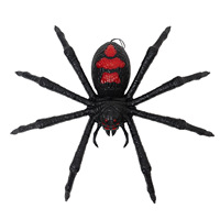 Nouvelle décoration d'Halloween en forme d'araignée noire suspendue, lumineuse et sonore, accessoire de fête, ambiance terrifiante