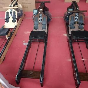 Family Fitness Rubber Wood Water Resistance <b>Rower</b> Machine Natural Wood Texture Indoor Cardio Exercise Equipment - Product Image 5